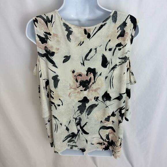 Worthington Open Shoulder Floral Blouse Size X-Large - Picture 7 of 10